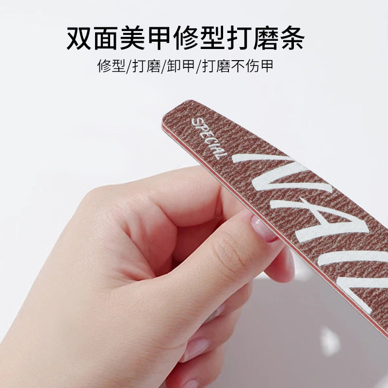 Upgraded Zebra Red High-Quality Professional Nail File for Manicurists Sponge Scrub Shaping Wear-Resistant Ribbing
