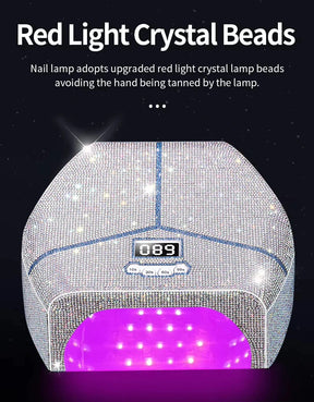Diamond-Encrusted Red Light Nail Lamp High-Power Metal Reflector Inner Liner Fast Curing Gel UV Lamp