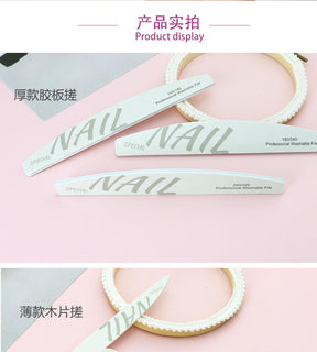 High Quality White Sand Professional Manicurist Nail File Sponge Scrub Polishing strip double-sided nail file washable