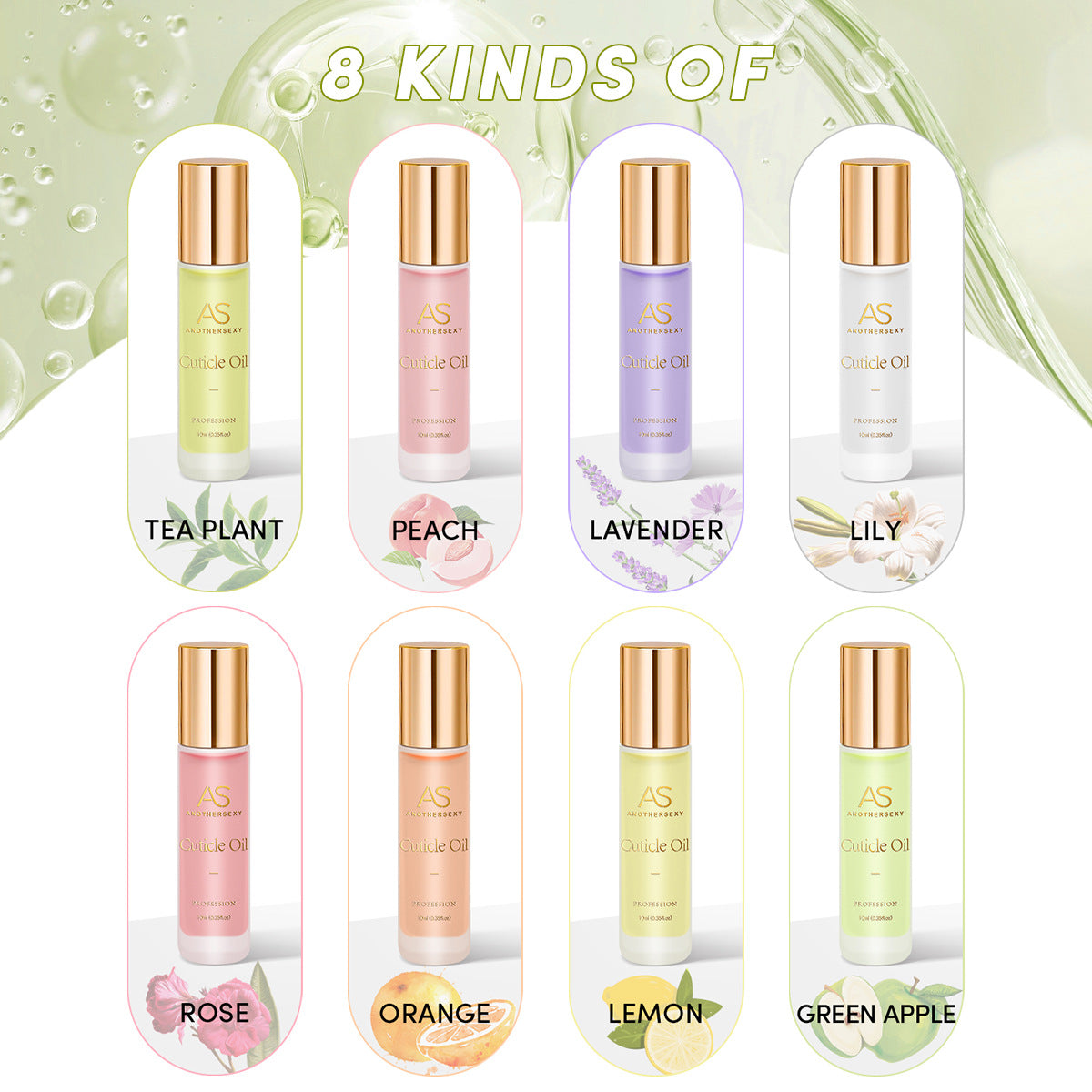 AS Cuticle Oil Nutrient Pen Nail Care Oil Anti-Hangnail Nourishing Nail Edge Nutrient Oil Cuticle Oil Roller Ball10ml