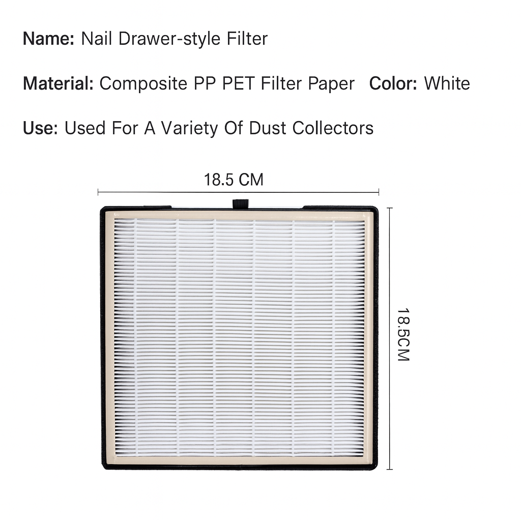 Lanqiang Portable Pull-out Panel Filter Universal Easy to Clean Reusable Various Nail Dust Collector Filters