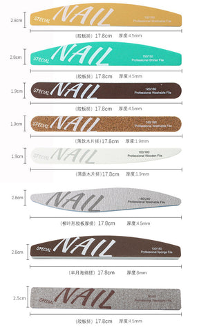 High-Quality Professional Nail Technician File Sponge Buffing Strip Double-Sided Nail File Reusable Washable