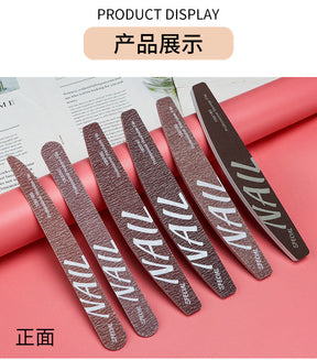 Upgraded Zebra Red High-Quality Professional Nail File for Manicurists Sponge Scrub Shaping Wear-Resistant Ribbing