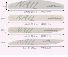 High Quality White Sand Professional Manicurist Nail File Sponge Scrub Polishing strip double-sided nail file washable