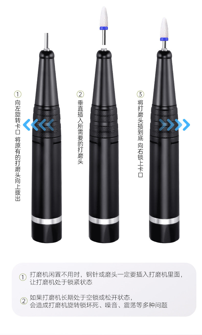 Hot-Selling Portable Nail Drill Long Battery Life Nail File Professional Manicure Machine Rechargeable Nail Drill