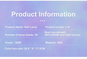 Large Space Nail Lamp Wearable Nail Curing Light