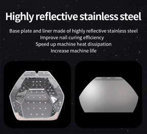 Diamond-Encrusted Red Light Nail Lamp High-Power Metal Reflector Inner Liner Fast Curing Gel UV Lamp
