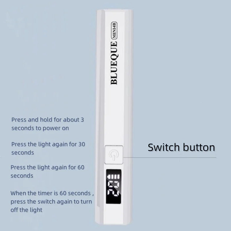 Rechargeable Nail Lamp LED Screen Display Wearable Nail Curing Lamp