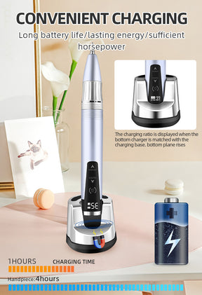 JMD-109S Professional Electric Nail Drill Portable 35000 RPM Rechargeable Nail Salon Special Pen-Type Nail Drill