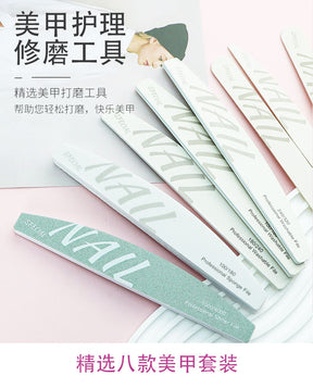 High Quality White Sand Professional Manicurist Nail File Sponge Scrub Polishing strip double-sided nail file washable