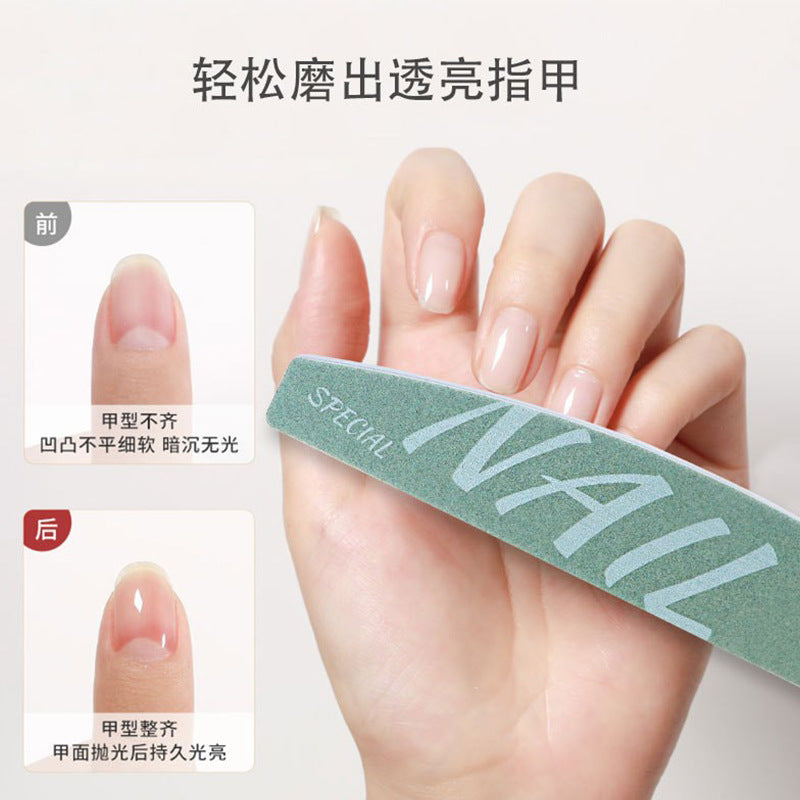 High Quality White Sand Professional Manicurist Nail File Sponge Scrub Polishing strip double-sided nail file washable