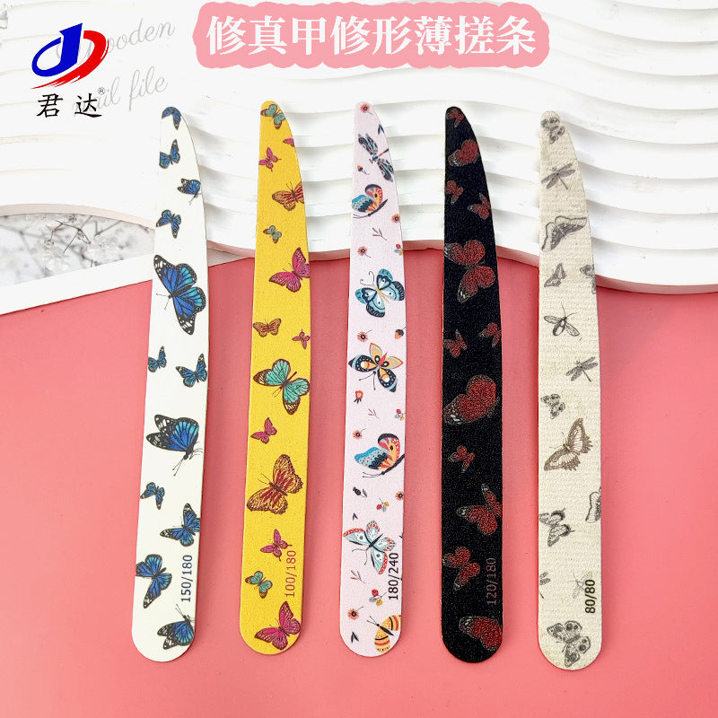 Knife-Shaped High-Quality Nail File, Lightweight Wood Chip File, Polishing Strip, Washable Double-Sided Nail File
