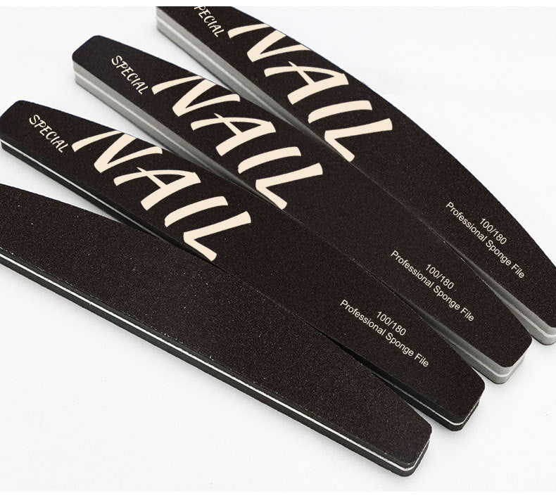 High Quality Nail Art Sponge Sanding Strip Non-Sanding Half-Moon Sponge File Polishing Tool Nail Surface Polishing Tool
