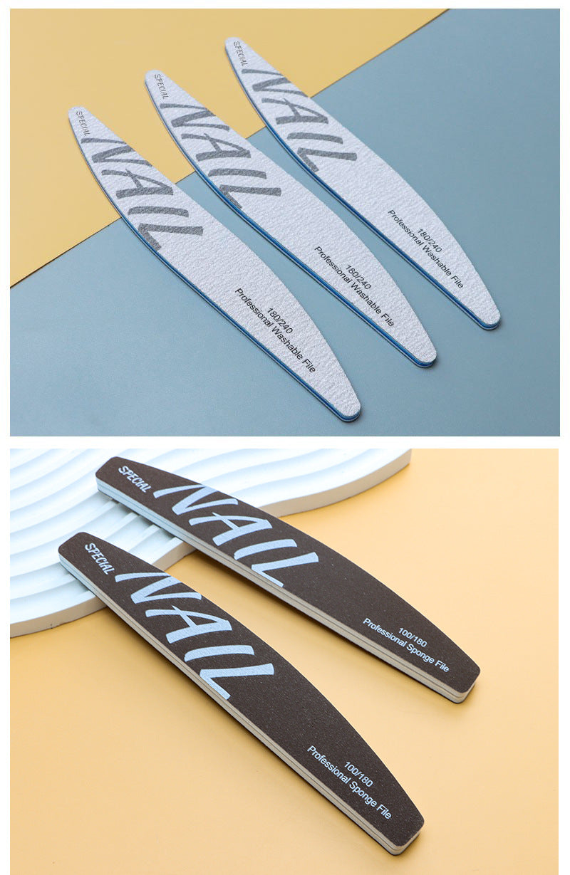 High-Quality Professional Nail Technician File Sponge Buffing Strip Double-Sided Nail File Reusable Washable