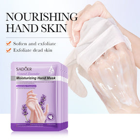 Full English Hand Mask SADOER Rose Lavender Goat Milk Lubricating Hand Mask Cross-Border Foreign Trade Factory Direct Sales