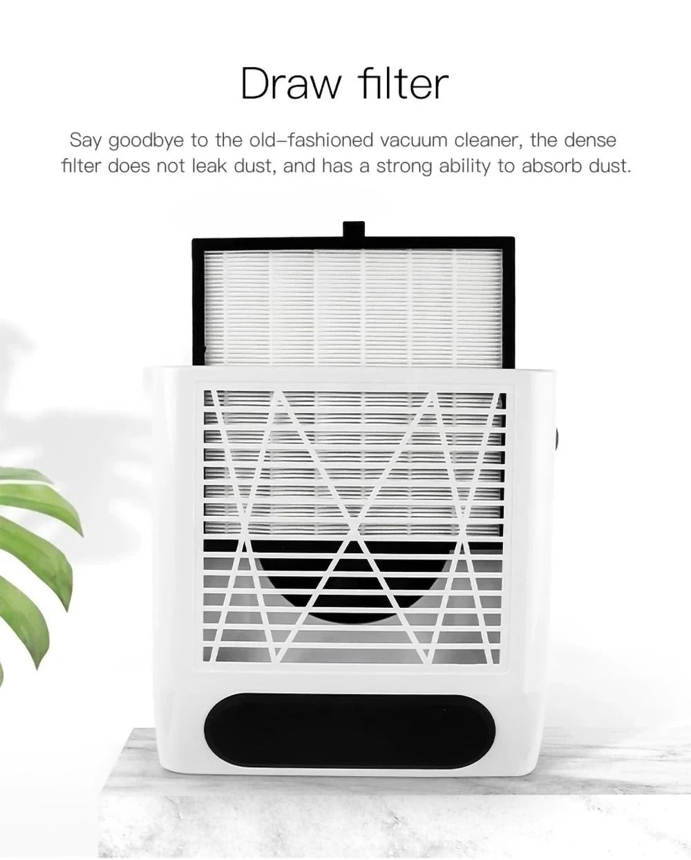 Adjustable Wind Speed 80W Nail Dust Collector Low Noise Desktop Powerful Nail Dust Collector with Filter