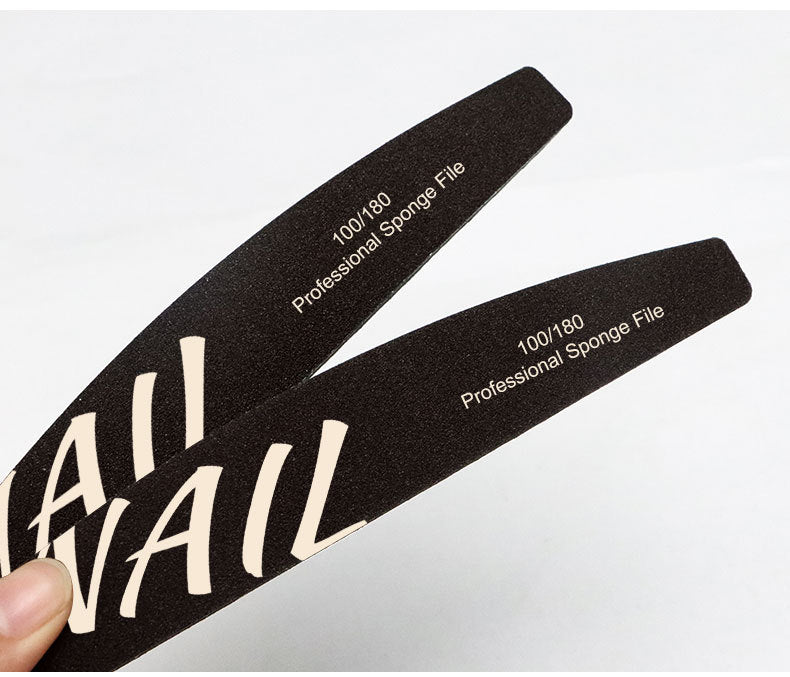 High Quality Nail Art Sponge Sanding Strip Non-Sanding Half-Moon Sponge File Polishing Tool Nail Surface Polishing Tool