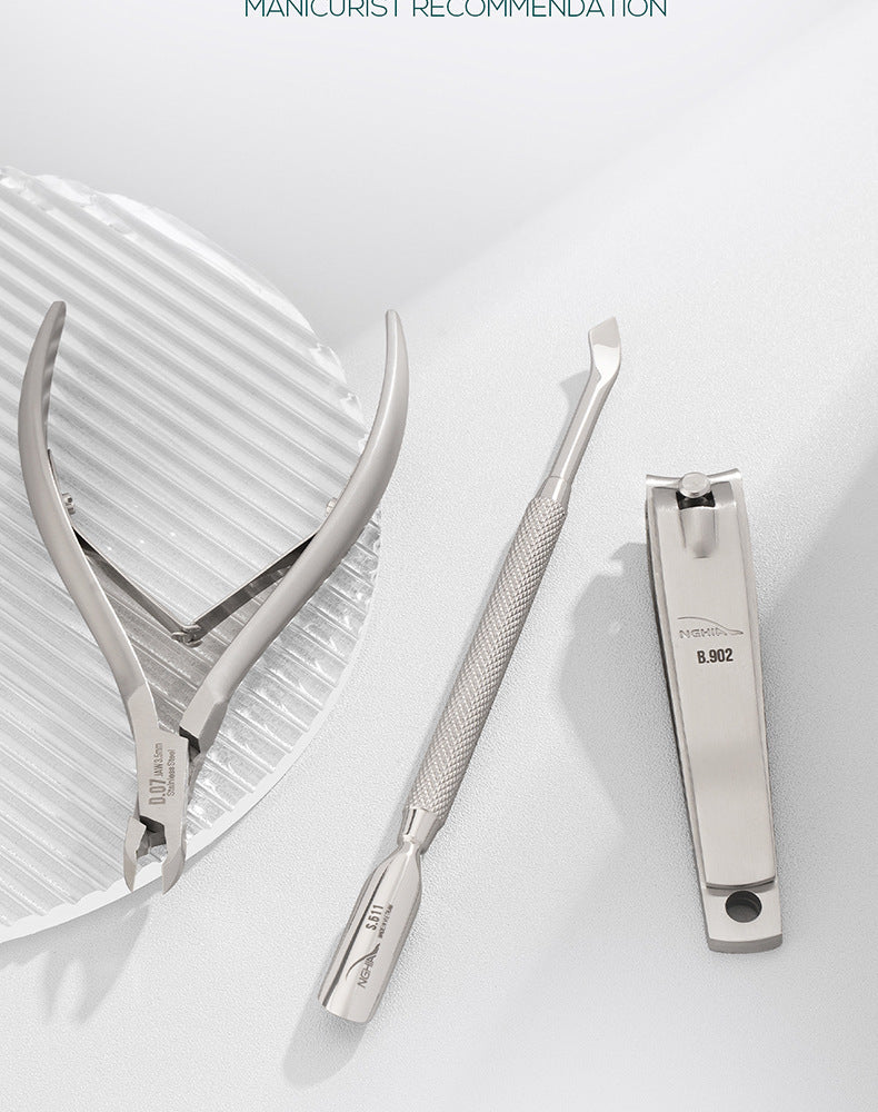 Professional NGHIA Nail Clippers Steel Pusher Nail Remover S511 Stainless Steel Double-Headed Care Cuticle Pusher Manicure Nail Art Tool