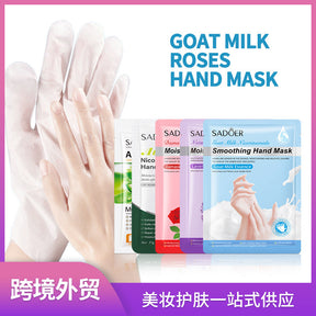 Full English Hand Mask SADOER Rose Lavender Goat Milk Lubricating Hand Mask Cross-Border Foreign Trade Factory Direct Sales