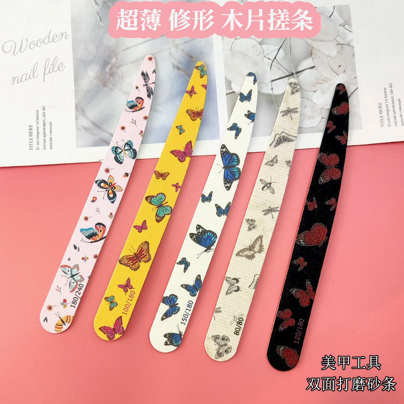 Knife-Shaped High-Quality Nail File, Lightweight Wood Chip File, Polishing Strip, Washable Double-Sided Nail File