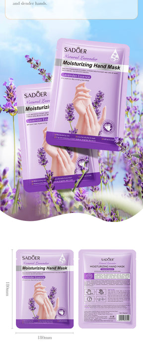 Full English Hand Mask SADOER Rose Lavender Goat Milk Lubricating Hand Mask Cross-Border Foreign Trade Factory Direct Sales