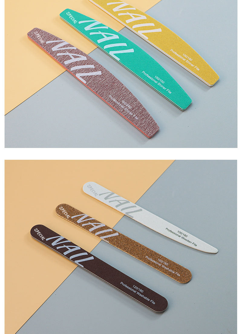 High-Quality Professional Nail Technician File Sponge Buffing Strip Double-Sided Nail File Reusable Washable