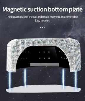 Diamond-Encrusted Red Light Nail Lamp High-Power Metal Reflector Inner Liner Fast Curing Gel UV Lamp