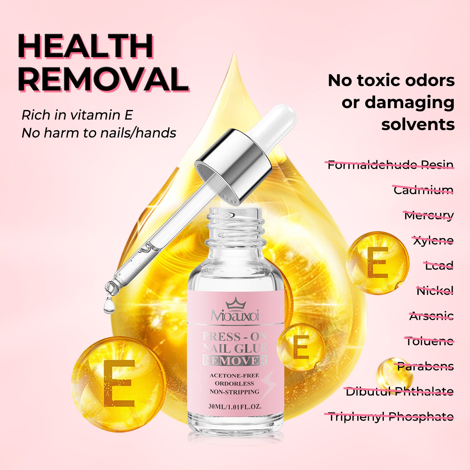 Nail Gel Remover Dropper Liquid Nail Protector Grade Non-Damaging Nail Remover Magic Quick Nail Removal