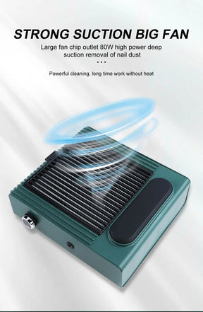 80W Adjustable Speed High Power Japanese Style Nail Dust Collector Low Noise Nail Dust Collector with Filter