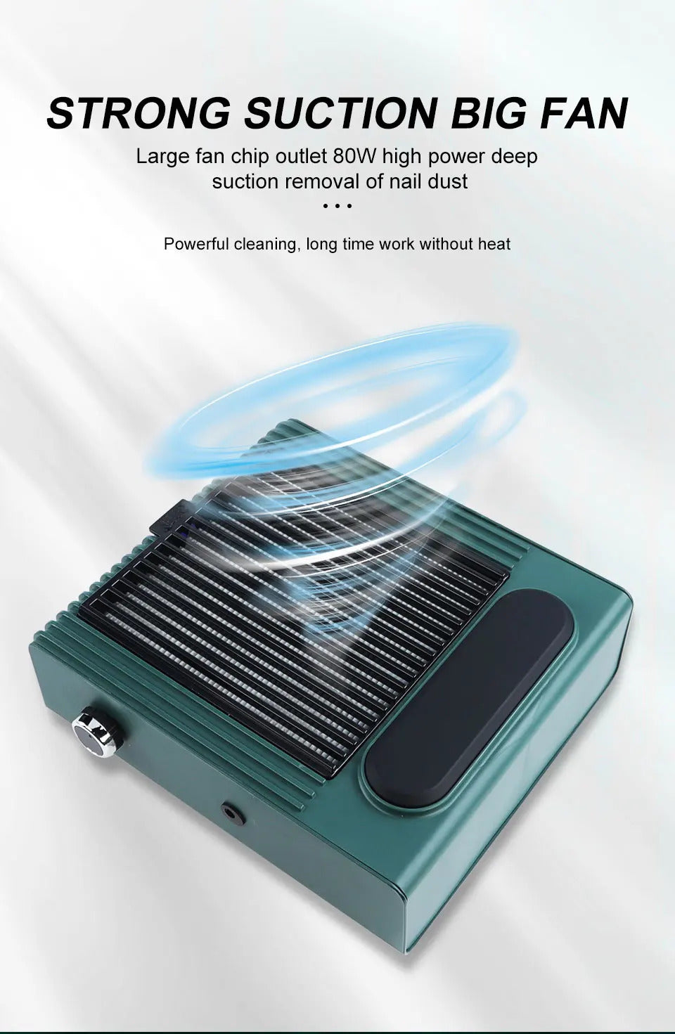 80W Adjustable Speed High Power Japanese Style Nail Dust Collector Low Noise Nail Dust Collector with Filter