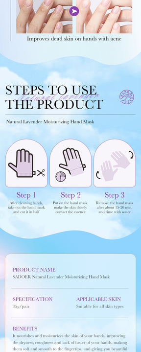 Full English Hand Mask SADOER Rose Lavender Goat Milk Lubricating Hand Mask Cross-Border Foreign Trade Factory Direct Sales