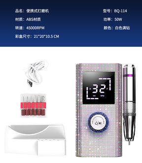 Professional  Memory Function Diamond Nail Drill  Nail Polish Remover Rechargeable Nail Polish Remover Polisher