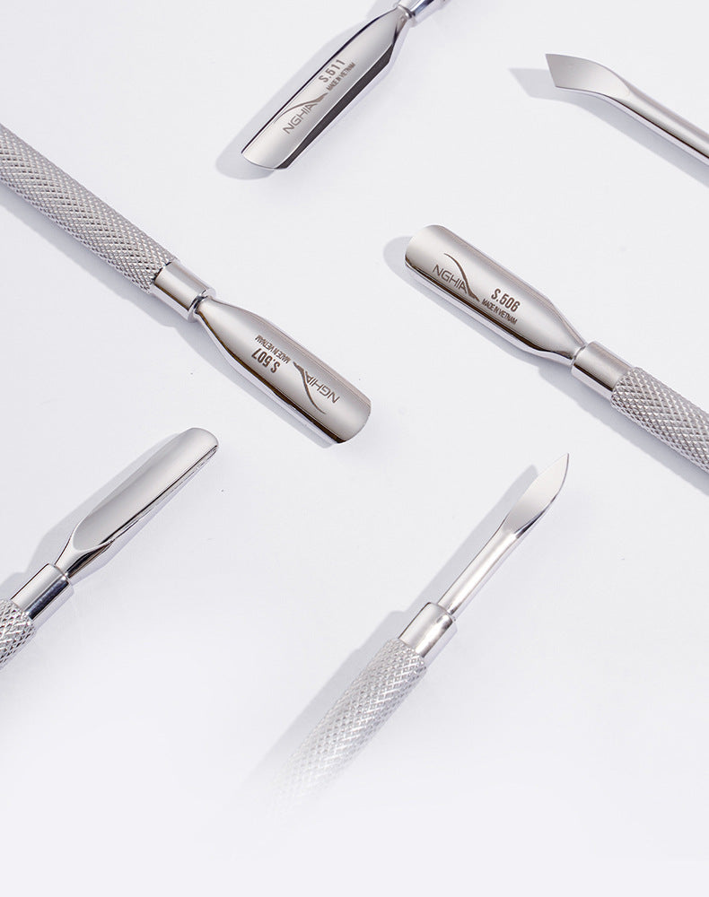 Professional NGHIA Nail Clippers Steel Pusher Nail Remover S511 Stainless Steel Double-Headed Care Cuticle Pusher Manicure Nail Art Tool