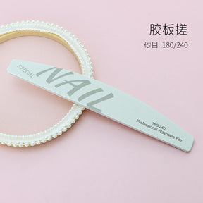 High Quality White Sand Professional Manicurist Nail File Sponge Scrub Polishing strip double-sided nail file washable