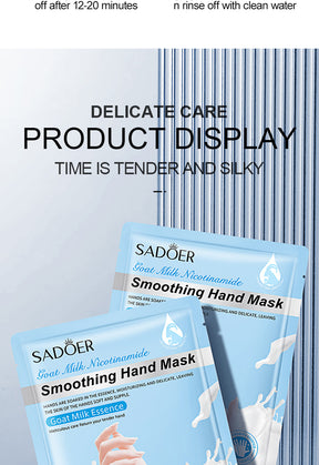 Full English Hand Mask SADOER Rose Lavender Goat Milk Lubricating Hand Mask Cross-Border Foreign Trade Factory Direct Sales