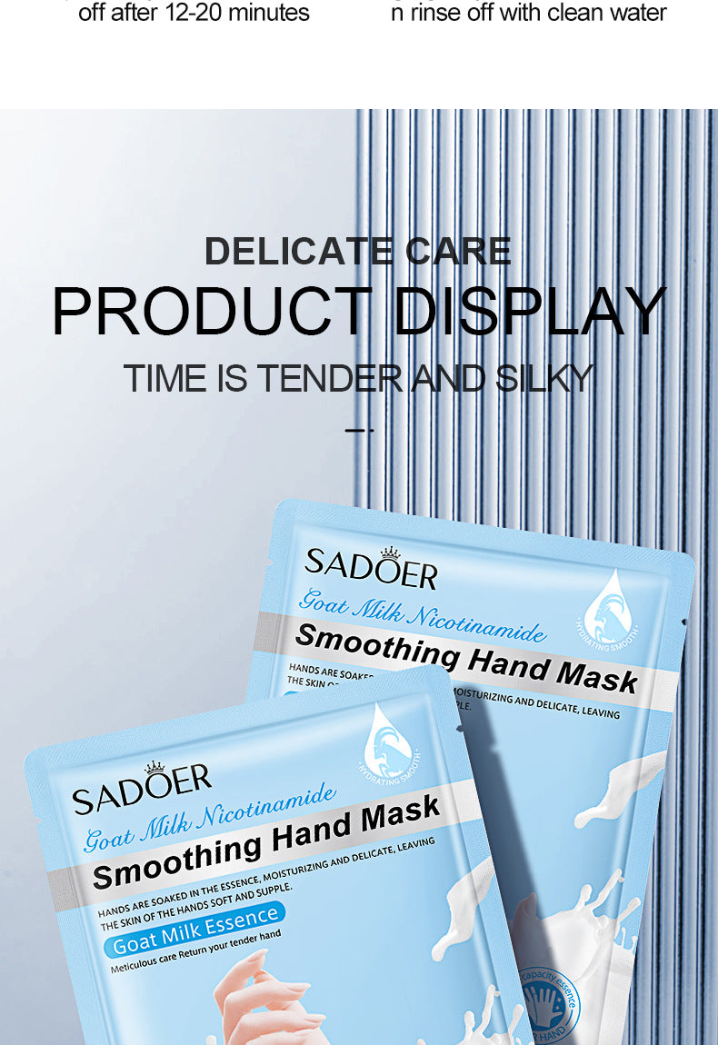 Full English Hand Mask SADOER Rose Lavender Goat Milk Lubricating Hand Mask Cross-Border Foreign Trade Factory Direct Sales