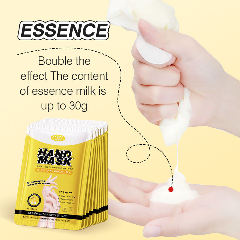 Cross-border In-stock Hand Mask Foot Mask ZOZU Skin Rejuvenation Honey Ginger Nourishing Hand and Foot Care Cross-Border Foreign Trade Factory Direct Sales