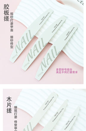 High Quality White Sand Professional Manicurist Nail File Sponge Scrub Polishing strip double-sided nail file washable