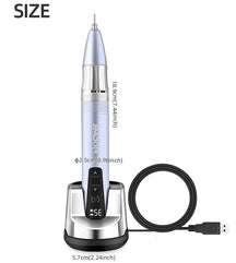 JMD-109S Professional Electric Nail Drill Portable 35000 RPM Rechargeable Nail Salon Special Pen-Type Nail Drill