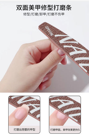 Upgraded Zebra Red High-Quality Professional Nail File for Manicurists Sponge Scrub Shaping Wear-Resistant Ribbing