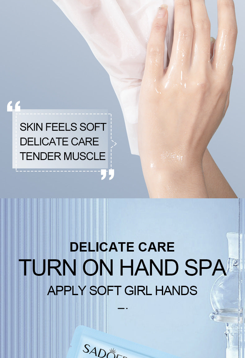 Full English Hand Mask SADOER Rose Lavender Goat Milk Lubricating Hand Mask Cross-Border Foreign Trade Factory Direct Sales