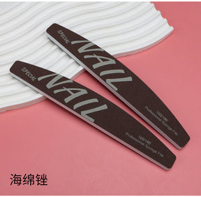 Upgraded Zebra Red High-Quality Professional Nail File for Manicurists Sponge Scrub Shaping Wear-Resistant Ribbing