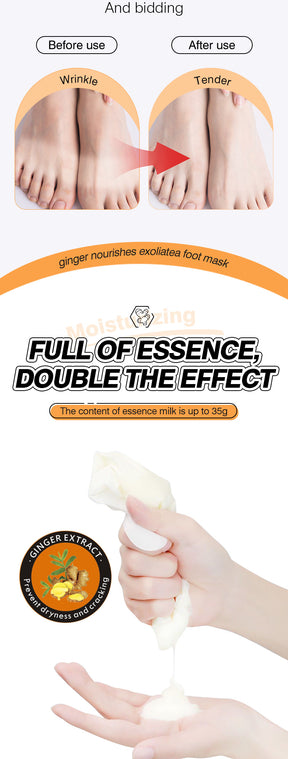 Cross-border In-stock Hand Mask Foot Mask ZOZU Skin Rejuvenation Honey Ginger Nourishing Hand and Foot Care Cross-Border Foreign Trade Factory Direct Sales