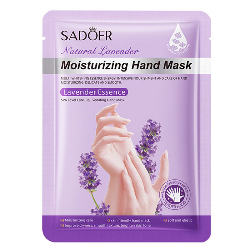 Full English Hand Mask SADOER Rose Lavender Goat Milk Lubricating Hand Mask Cross-Border Foreign Trade Factory Direct Sales