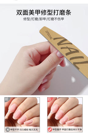 Russian-style High-quality Professional Nail Technician Specialized Nail File Sponge Scrub Double-sided rubbing strips can be washed repeatedly