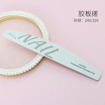 High Quality White Sand Professional Manicurist Nail File Sponge Scrub Polishing strip double-sided nail file washable