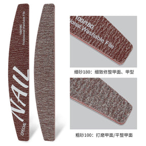 Upgraded Zebra Red High-Quality Professional Nail File for Manicurists Sponge Scrub Shaping Wear-Resistant Ribbing