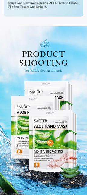 Full English Hand Mask SADOER Rose Lavender Goat Milk Lubricating Hand Mask Cross-Border Foreign Trade Factory Direct Sales