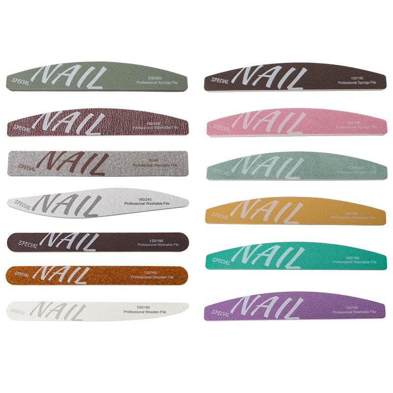 High-Quality Professional Nail Technician File Sponge Buffing Strip Double-Sided Nail File Reusable Washable
