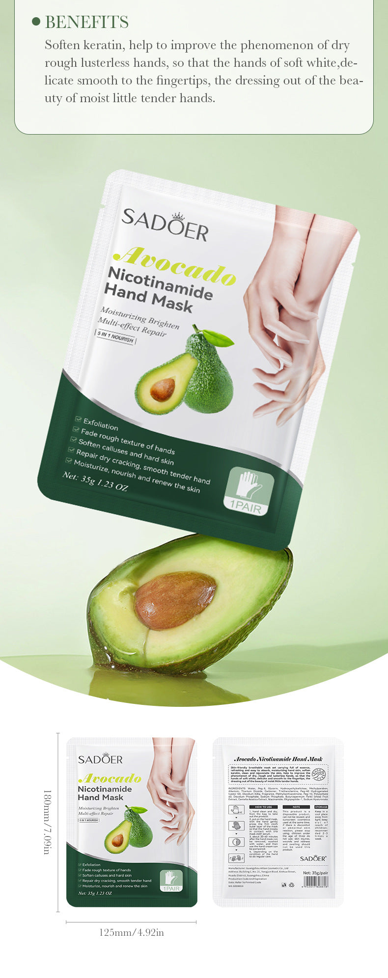 Full English Hand Mask SADOER Rose Lavender Goat Milk Lubricating Hand Mask Cross-Border Foreign Trade Factory Direct Sales